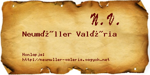 Neumüller Valéria névjegykártya